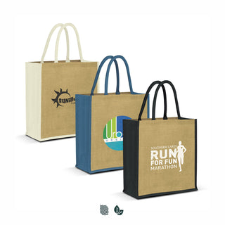 Harbour Jute Tote Bag (Natural/Black) — Impact Aware