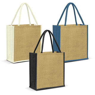 Printwear Lanza Jute Tote Bag (Natural/White)