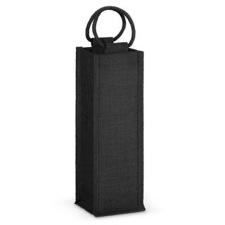 Printwear Napoli Jute Wine Carrier (Black)