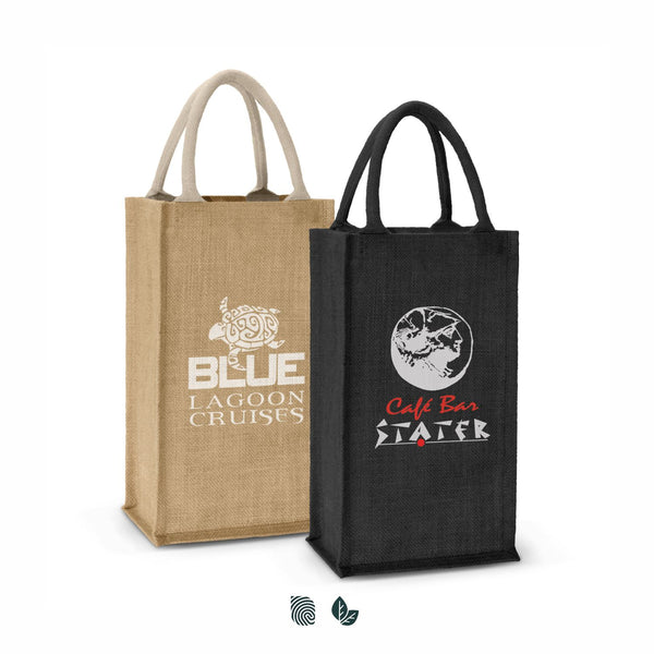 Cellar Jute Double Wine Carrier (Black)