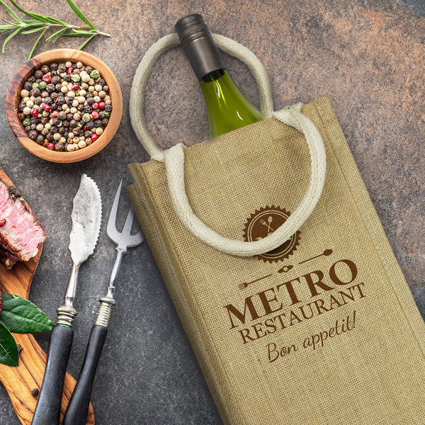 Cellar Jute Double Wine Carrier (Natural)