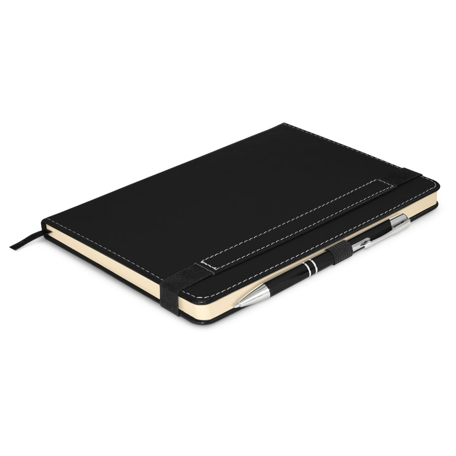 Grain Notebook with Pen (Black)