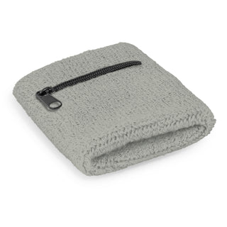 Agogo Wrist Sweat Band with Pocket (Grey)