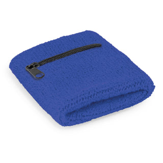 Agogo Wrist Sweat Band with Pocket (Dark Blue)