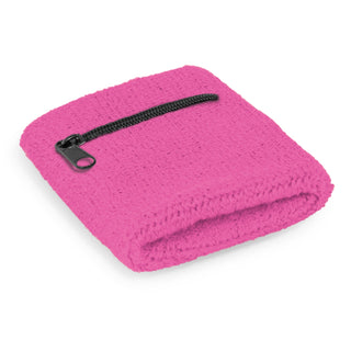 Agogo Wrist Sweat Band with Pocket (Pink)