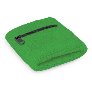 Agogo Wrist Sweat Band with Pocket (Dark Green)