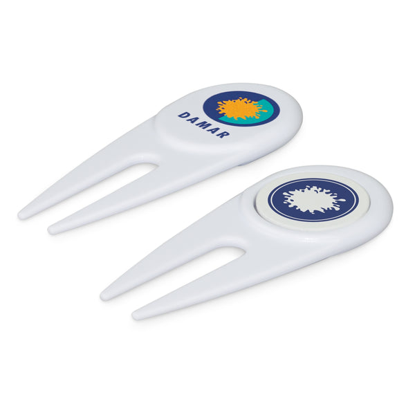 Fairway Golf Divot Repairer with Marker (White/Grey)