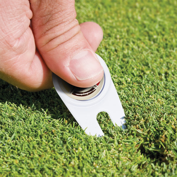 Fairway Golf Divot Repairer with Marker (White/Grey)