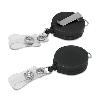 Clip Retractable ID Holder (Purple) — Black