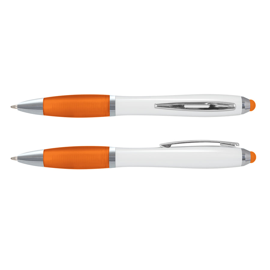 Slate Stylus Pen - White Barrel (Orange)