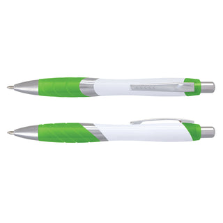 Agogo Borg Pen - White Barrel (Bright Green)