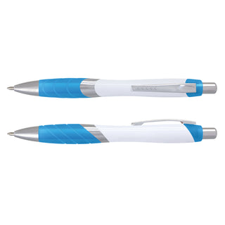 Agogo Borg Pen - White Barrel (Light Blue)