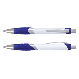 Agogo Borg Pen - White Barrel (Dark Blue)