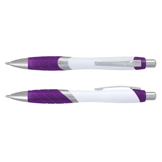 Agogo Borg Pen - White Barrel (Purple)