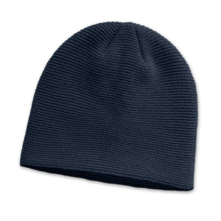 Printwear Montana Garter Knit Beanie (Navy)