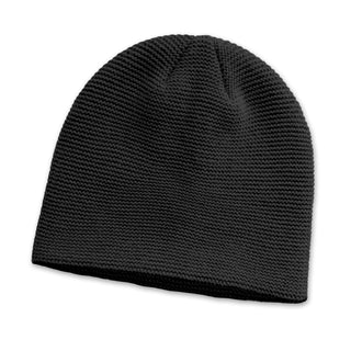 Printwear Montana Garter Knit Beanie (Black)