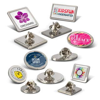 Crest Lapel Pin - Oval (Silver) — Assorted