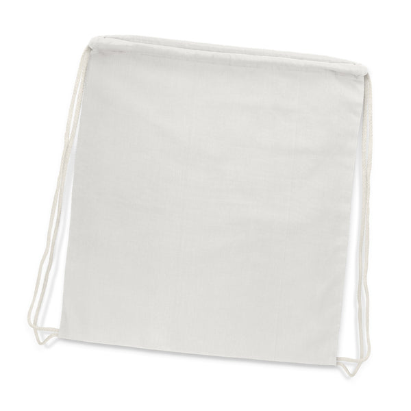 Canvas Cotton Drawstring Backpack (White)