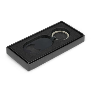 Arc Bottle Opener Key Ring (Black) — Gift Box
