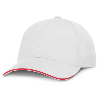 Printwear Swift Cap - White (White/Red)