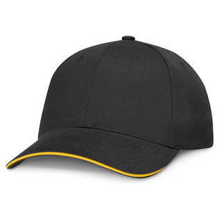 Printwear Swift Cap - Black (Black/Yellow)