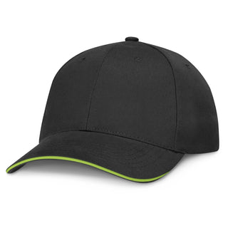 Printwear Swift Cap - Black (Black/Bright Green)