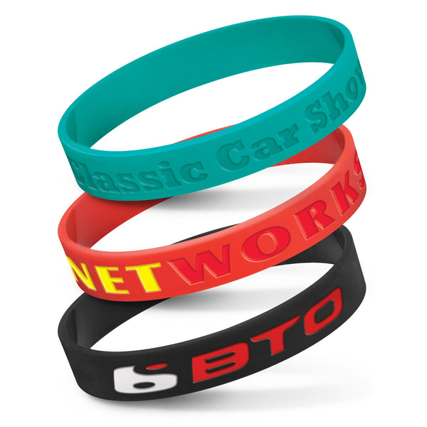 Silicone Silicone Wrist Band - Debossed (Clear)