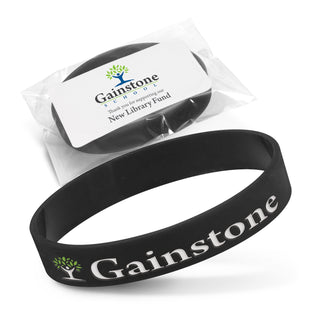 Silicone Silicone Wrist Band - Debossed (Red) — Colour Fill