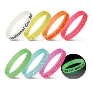 Agogo Silicone Wrist Band - Glow in the Dark (Translucent White)