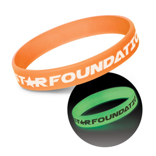 Glow Silicone Wrist Band - Glow in the Dark (Orange) — Poly Bag with Label
