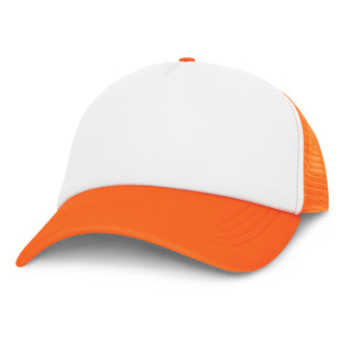 Printwear Cruise Mesh Cap - White Front (White/Orange)