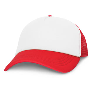 Printwear Cruise Mesh Cap - White Front (White/Red)