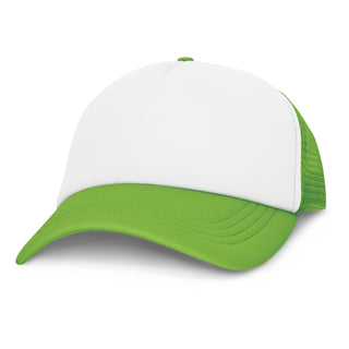 Printwear Cruise Mesh Cap - White Front (White/Light Green)