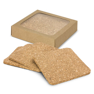 Agogo Oakridge Cork Coaster Square Set of 4 (Natural)