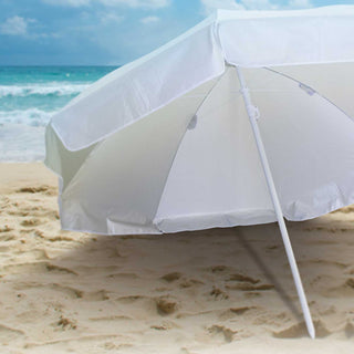 Canopy Beach Umbrella (White/Silver) — Feature