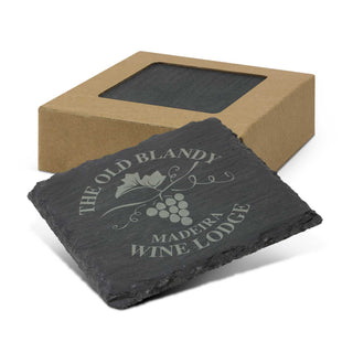 Agogo Slate Coaster Set of 4 (Grey)