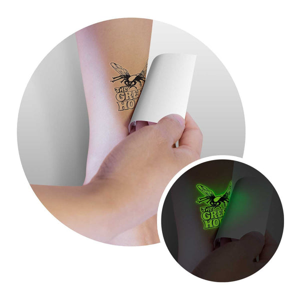 Glow Temporary Tattoo Glow in the Dark - 51mm x 51mm (White)