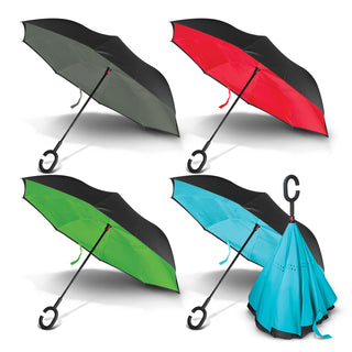 Agogo Gemini Inverted Umbrella (Black/Red)