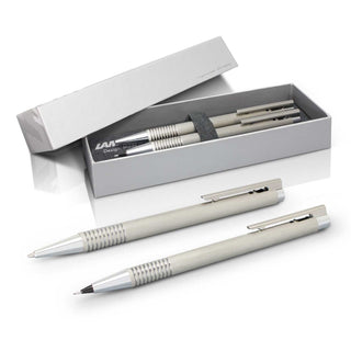 LAMY Logo Pen and Pencil Set (Brushed Silver)