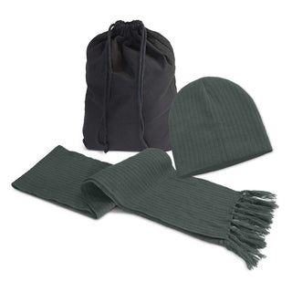 Printwear Nebraska Scarf and Beanie Set (Charcoal)