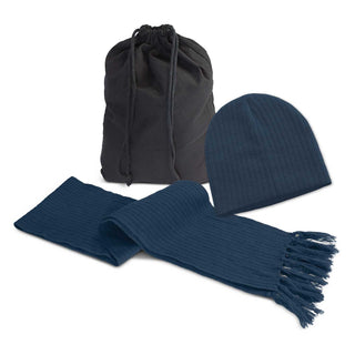 Printwear Nebraska Scarf and Beanie Set (Navy)