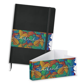Linen Unlined Notebook (White) — Belly Band