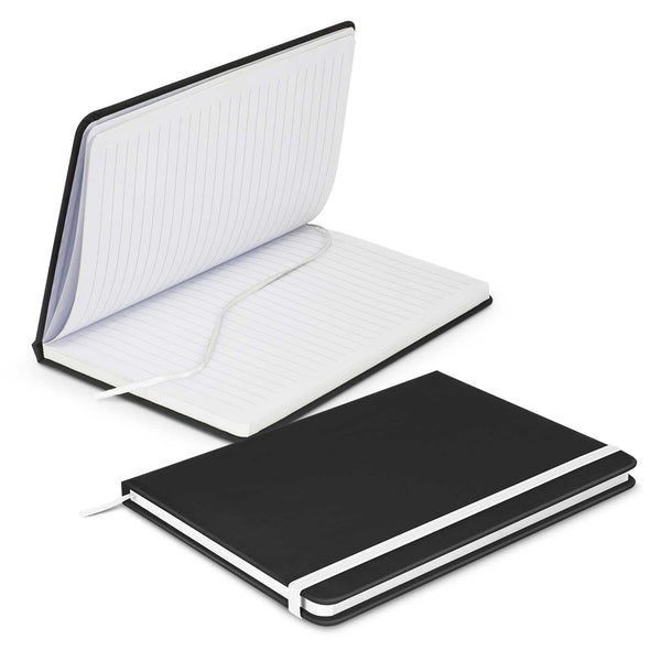Linen Black Notebook (White)