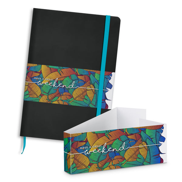 Linen Black Notebook (Bright Green)