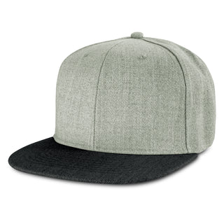 Printwear Chisel Flat Peak Cap (Light Grey/Black)