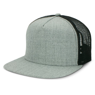 Printwear Jackson Flat Peak Trucker Cap (Light Grey/Black)