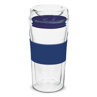 Agogo Divino Double Wall Glass Cup (Dark Blue)