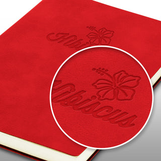 Linen Soft Cover Notebook (Red) — Thermo Debossing
