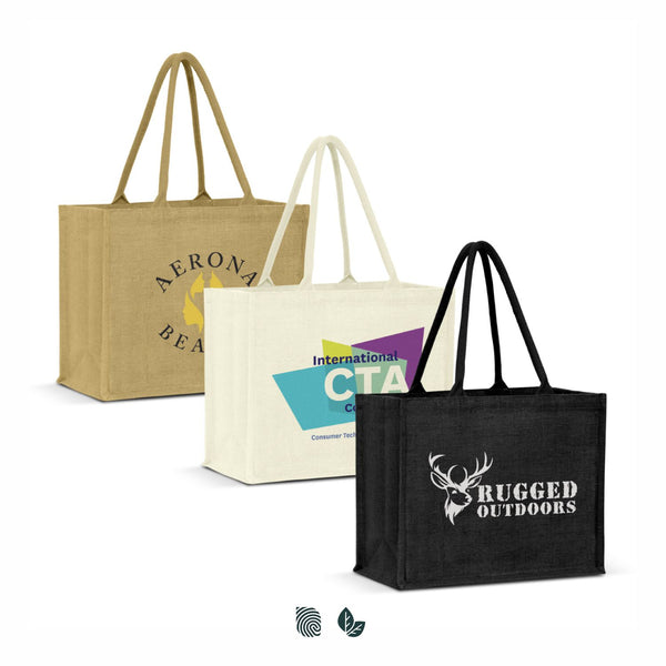 Weft Jute Tote Bag - Colour Match (Black)