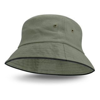 Printwear Bondi Bucket Hat - Black Sandwich Trim (Grey)